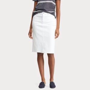 Ralph Lauren White denim stretch pencil skirt NWT